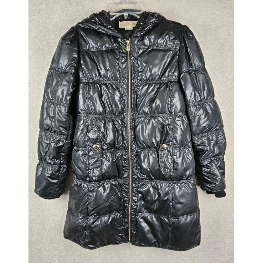 Michael Kors MK Women’s Hooded Puffer Jacket Coat Black Size S